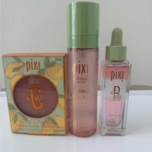 Pixi Green-Capped Makeup Fixing Mist, Rose Essence & Glow-y Powder